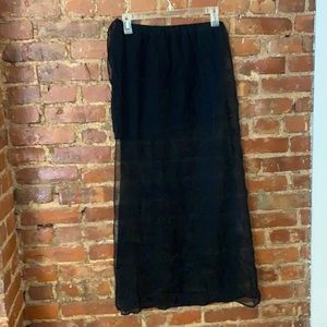 David Lerner high slit sheer skirt S asymmetric